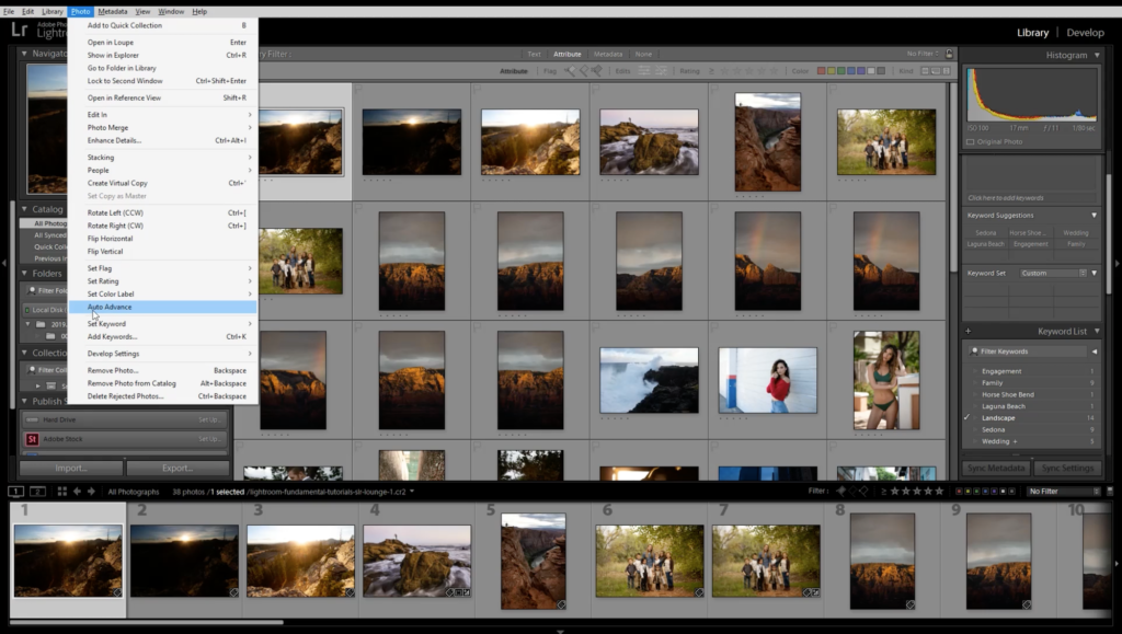 Auto Advance Feature in Lightroom