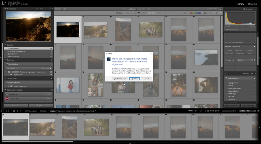 Delete the rejected files from Lightroom Catalog