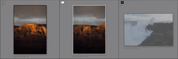 Flagged keeper reject images in Lightroom