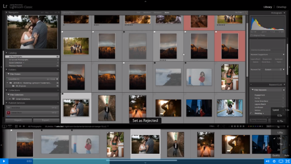 How to quickly cull images in lightroom library module