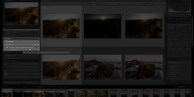 Screenshot of broken links in Lightroom