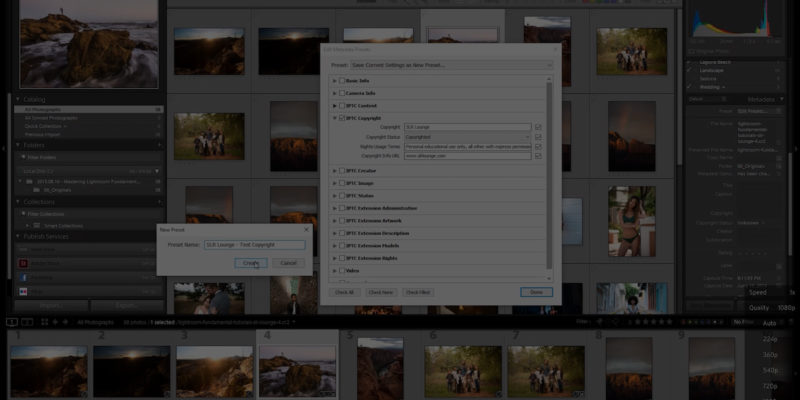 How to create a standard import metadata preset feature image