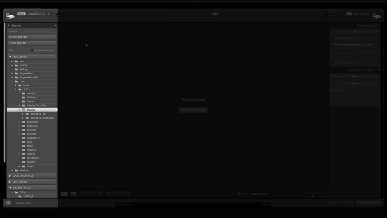 How to Import Photos into Lightroom Classic CC and Create a Standard
