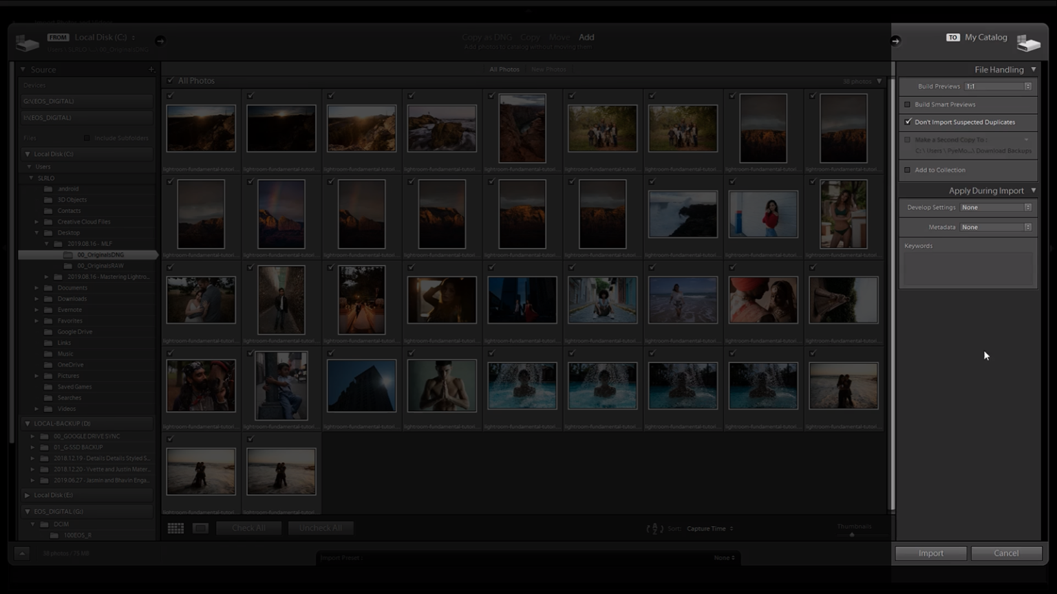 How to Import Photos into Lightroom Classic CC and Create a Standard