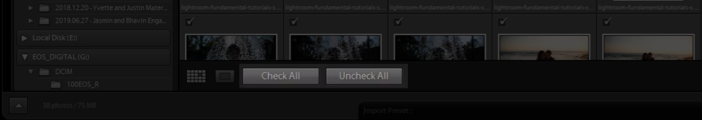 You can select Check All or Uncheck All