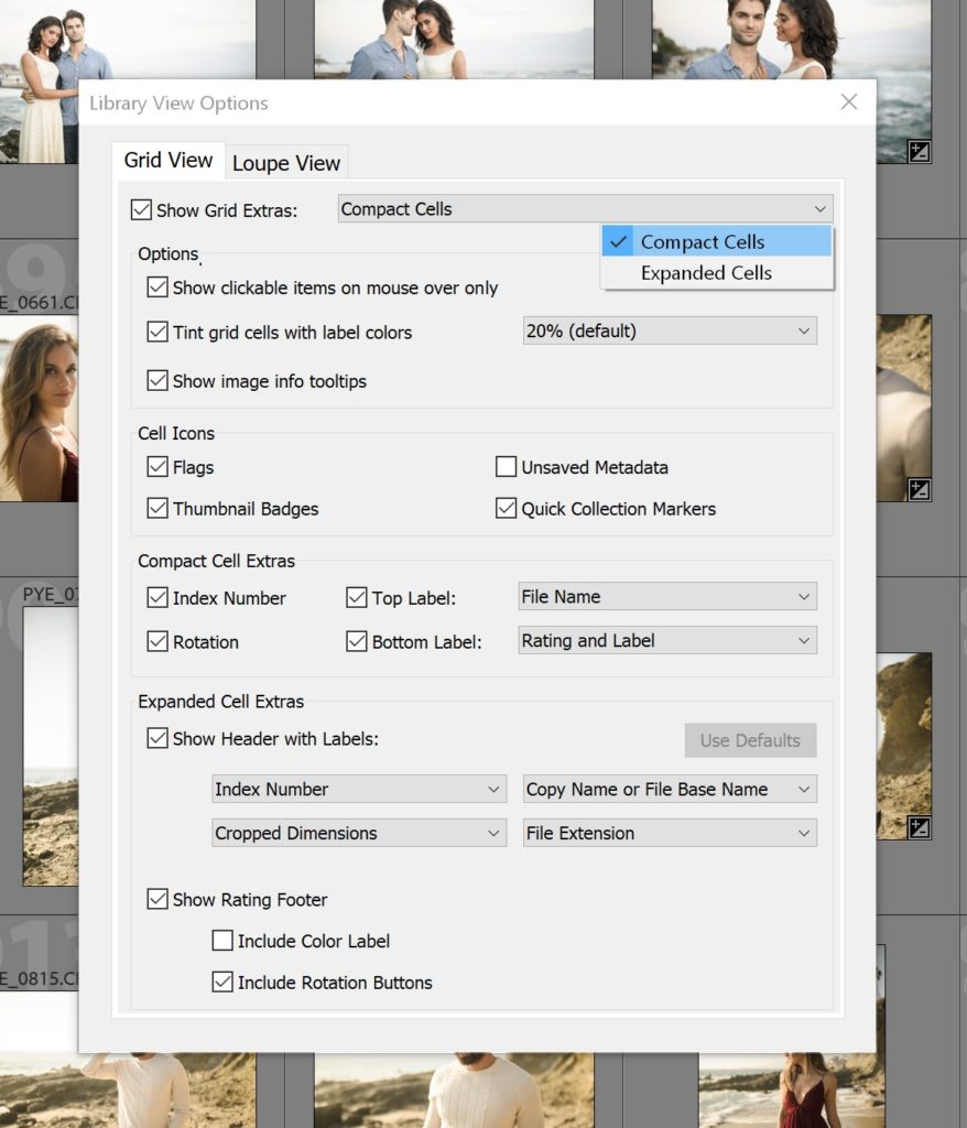 Best Lightroom Hotkeys Library Moudule Grid Mode Information Settings