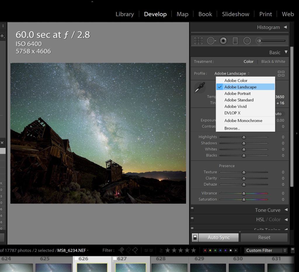 lightroom develop module tutorial camera profile