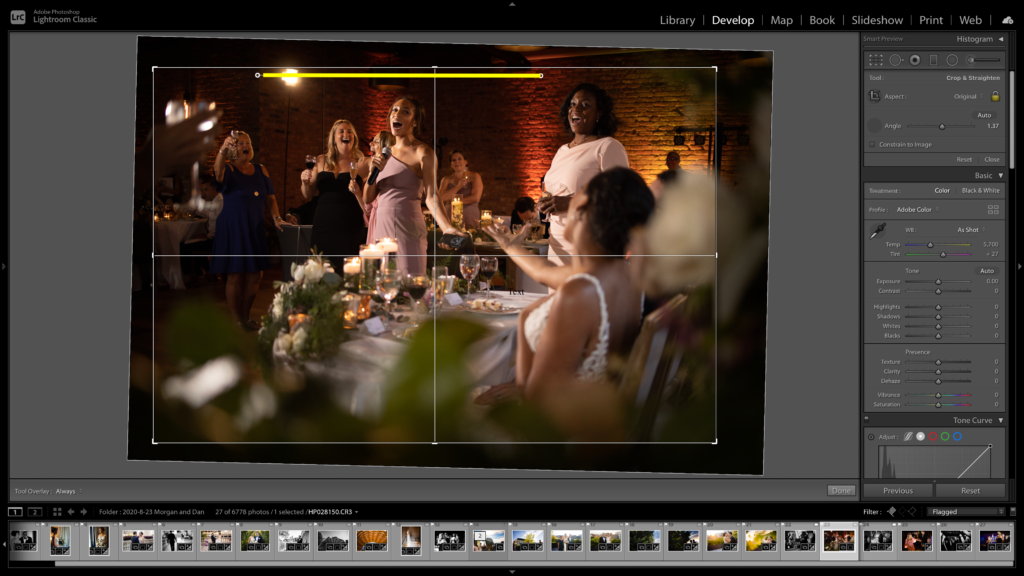 Lightroom Straighten Angle Tool
