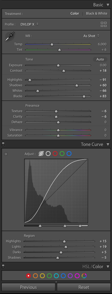 hdr lightroom preset panel