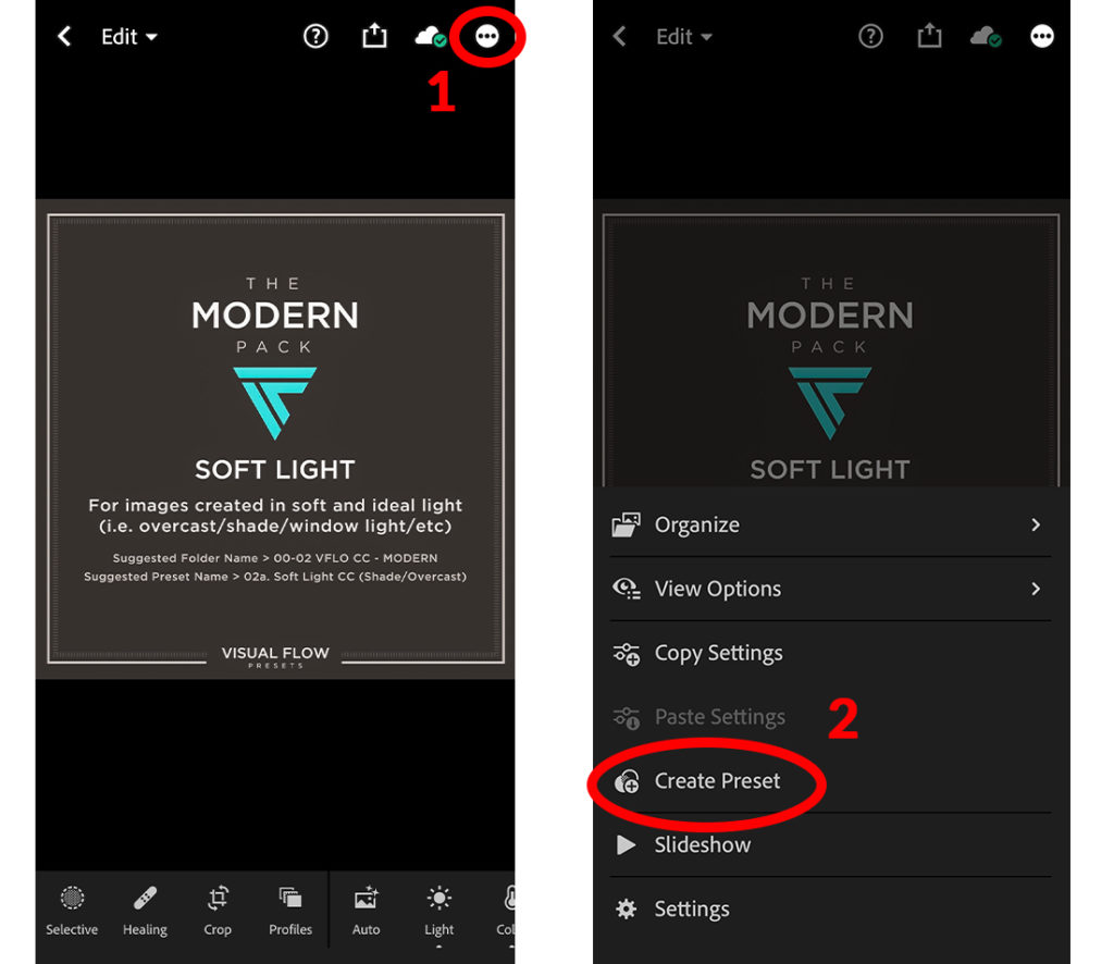 install visual flow mobile presets