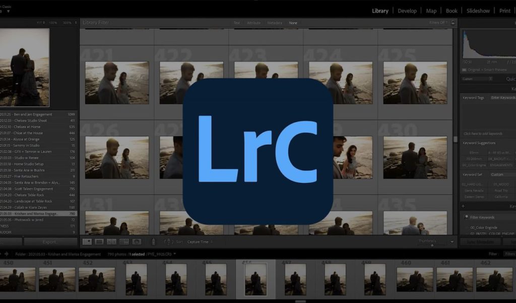 Lightroom CC vs lightroom classic Logo over Library