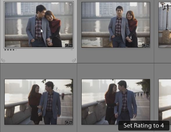 rating with stars in lightroom