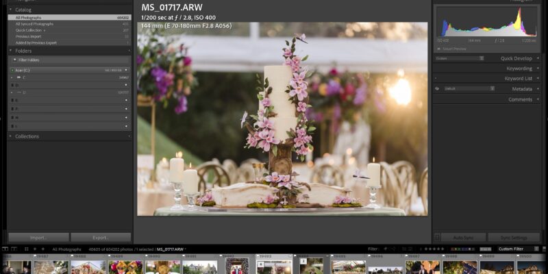 separate lightroom catalog for wedding photography