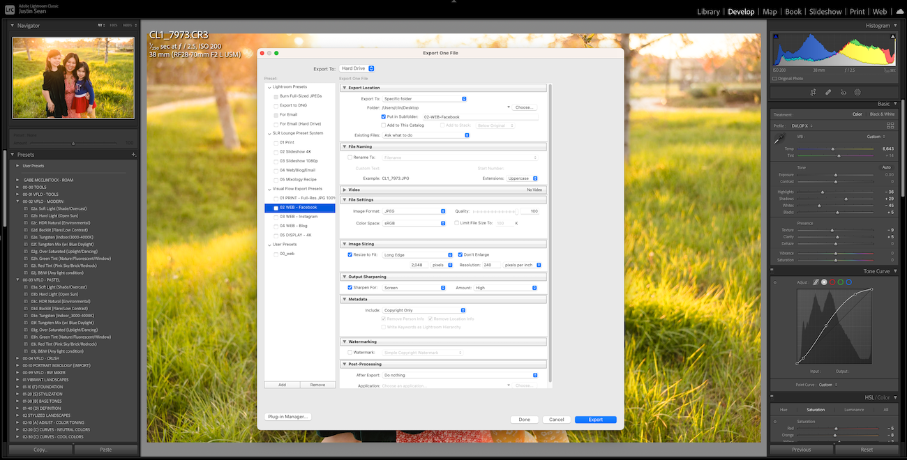 The Best Lightroom Export Settings for Instagram and Facebook